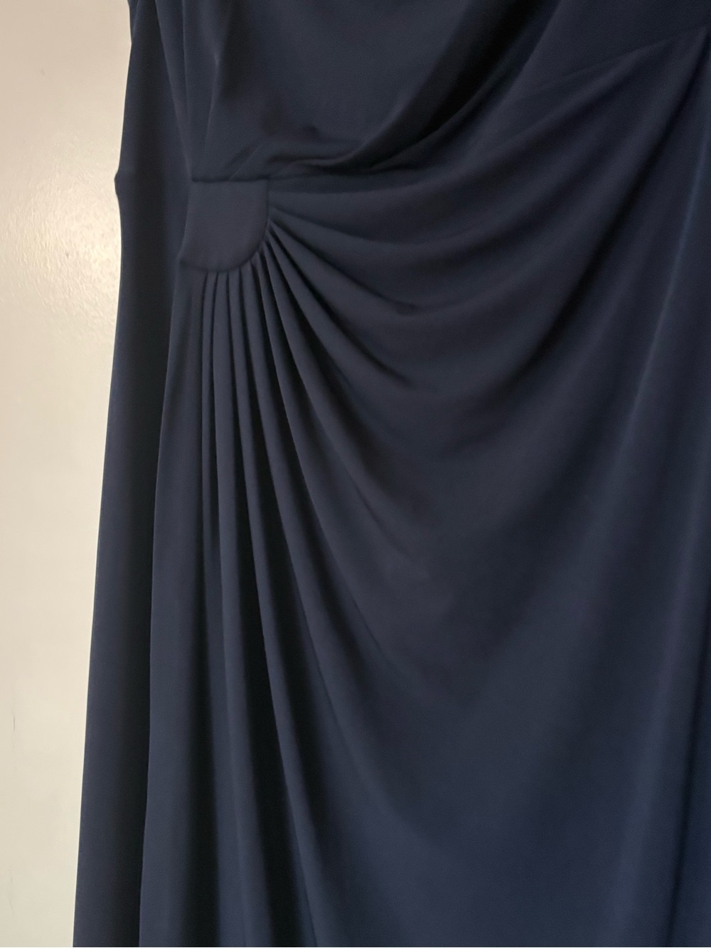 connected apparel Navy Blue Maxi Dress with Side Gather